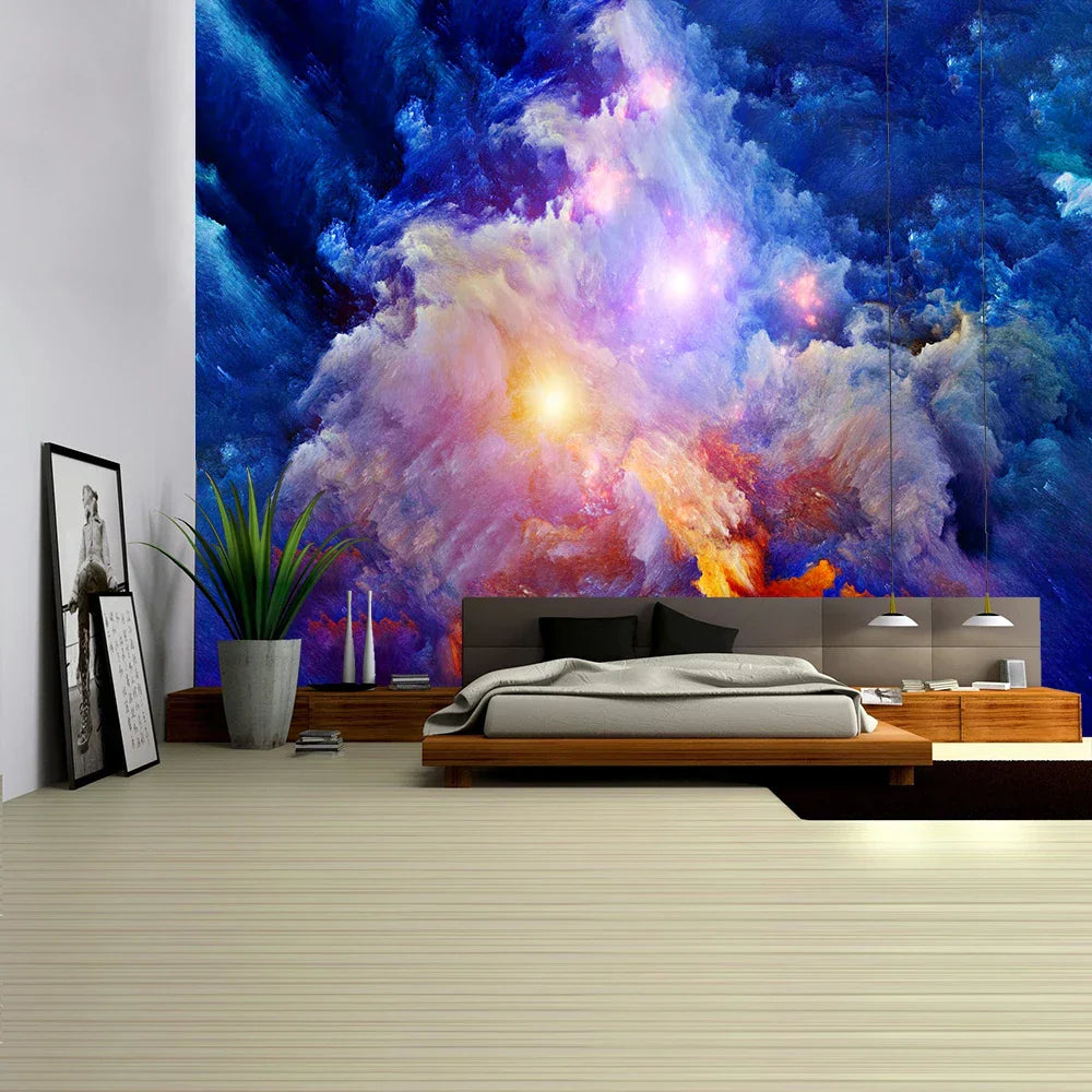 Decorbites™ Galaktisches psychedelisches Weltraum-Gobelin als Wandbehang für hochwertige Boho-Dekoration