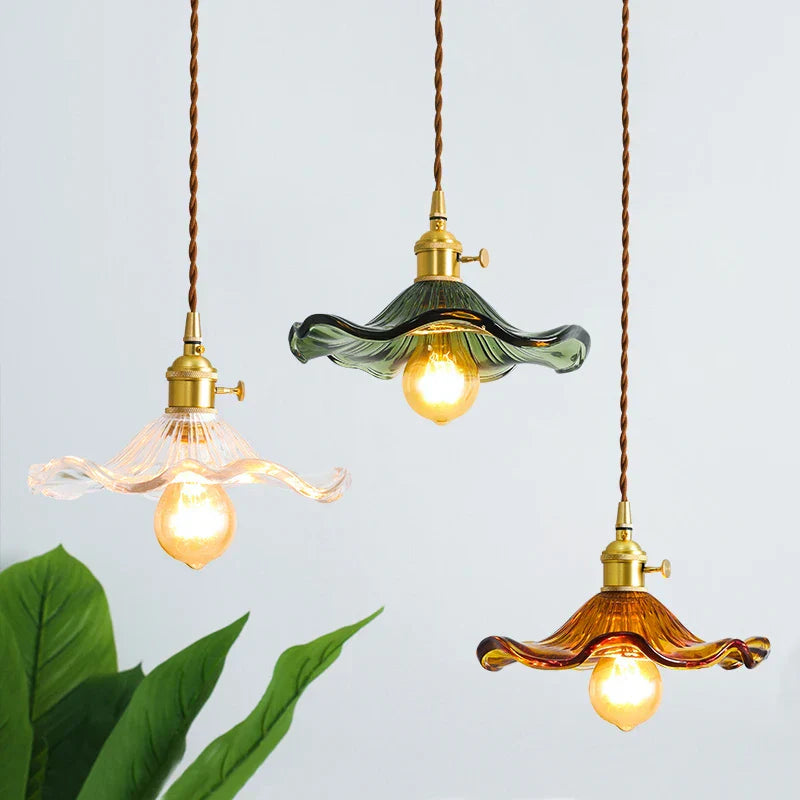 DecorBites™ Green Glass Hanging Light: Modern LED Pendant Lamp for Living and Dining Room