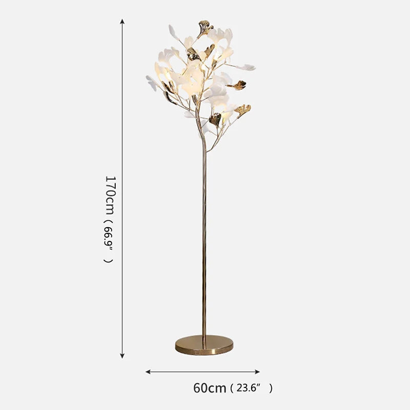 DecorBites™ Ginkgo Flower Floor Lamp - Modern LED Decor for Home Living Room