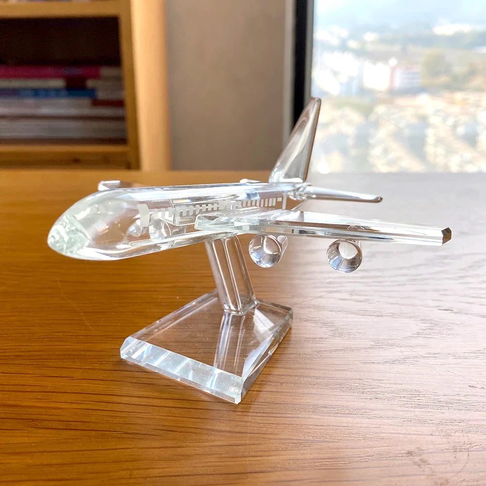 Decorbites™ Kristall-Flugzeug-Figur Glas-Flugzeug-Sammlerstück Heimdekoration
