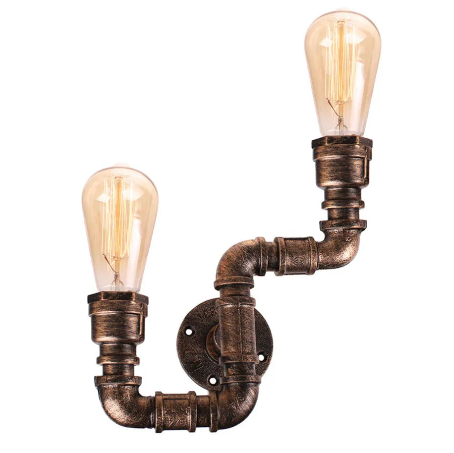 Decorbites™ Eisen Rost Wasserrohr Wandlampen Retro Vintage E27 Wandleuchte für Heimdekoration