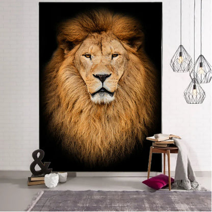 Decorbites™ Löwen-Welt-Gobelin-Wandbehang Stoff Heimdekoration Stoffkunst Wandhänger