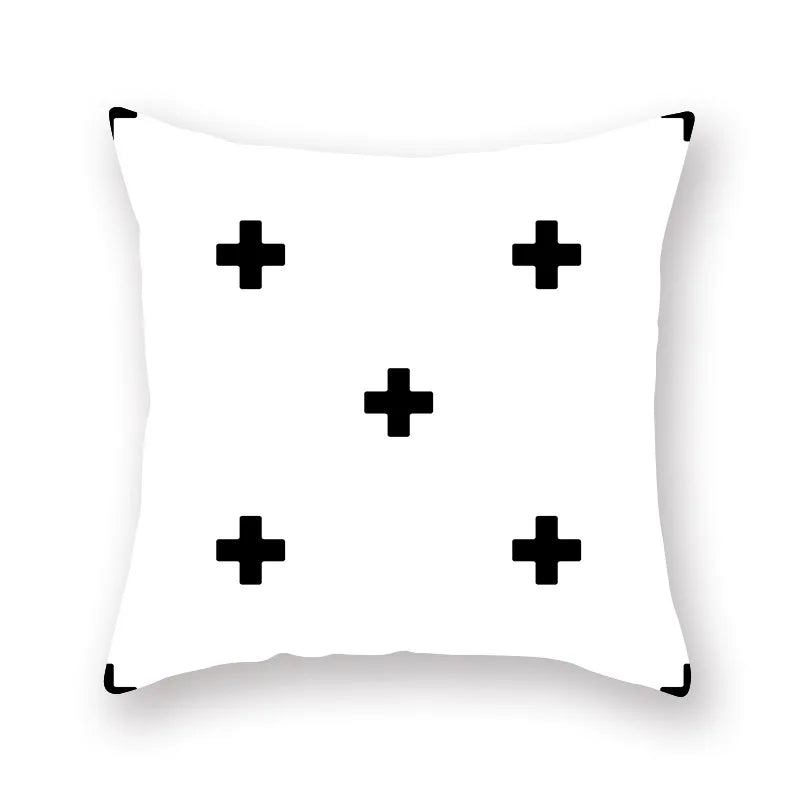 Decorbites™ Schwarzes Geometrisches Kissenbezug | Dekorative Sofakissenbezüge | Wohnzimmer-Wurf-Heimdekoration