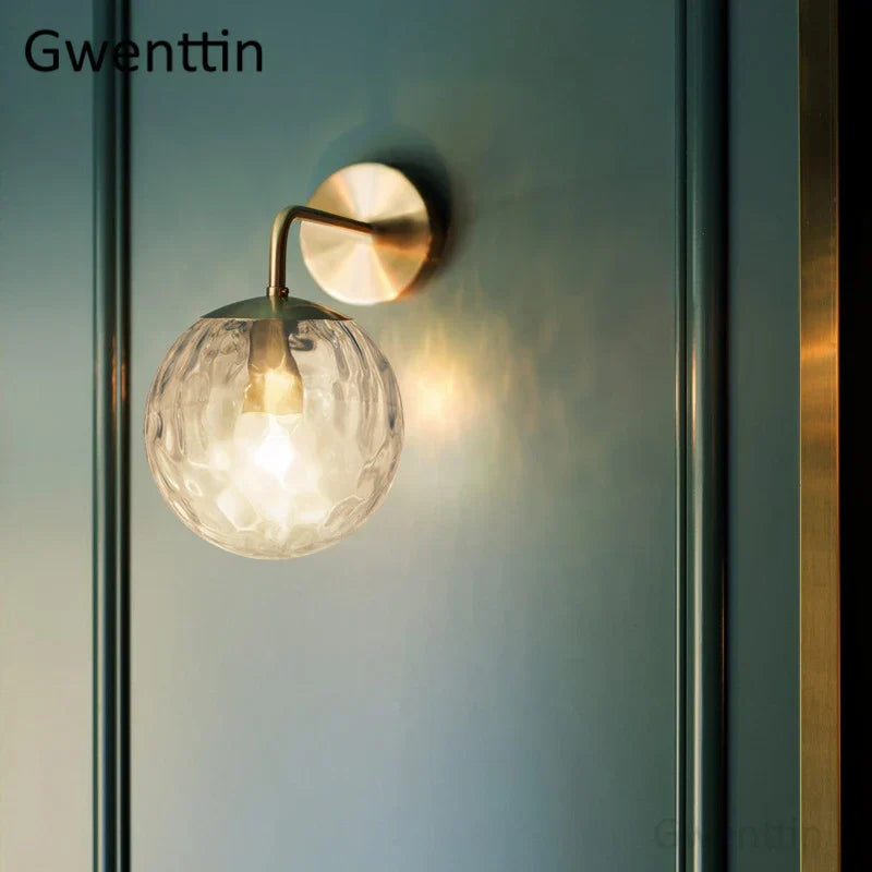 Decorbites™ Gold-Glas-Kugellampen Wandlampe | Nordische Spiegel-Wandleuchte Innenbeleuchtung