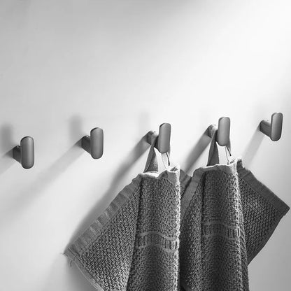 DecorBites™ Gun Grey Robe Hooks: Wall Mount Towel Hanger for Bathroom, Clothes, Hat, Coat