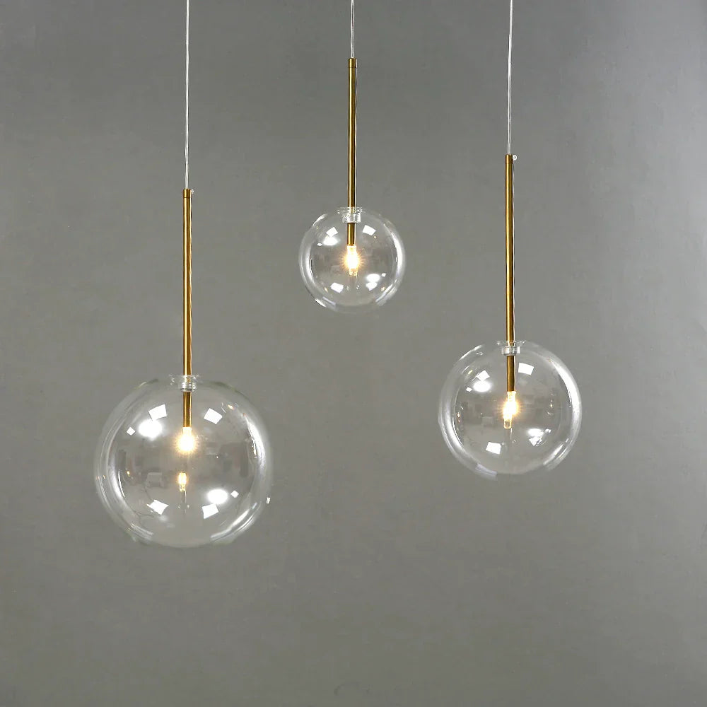 Gold Glass Ball Kitchen Pendant