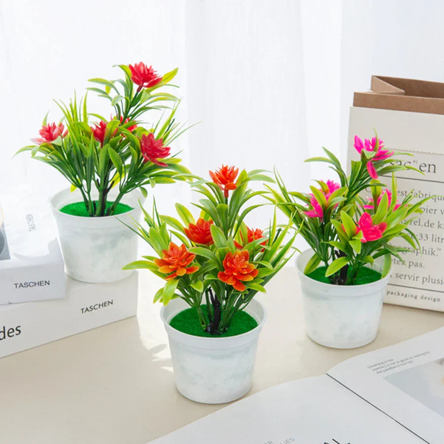Decorbites™ Künstliche Blumen Bonsai Vase Mini Topf Heimdekoration Hochzeit DIY Blumentopf