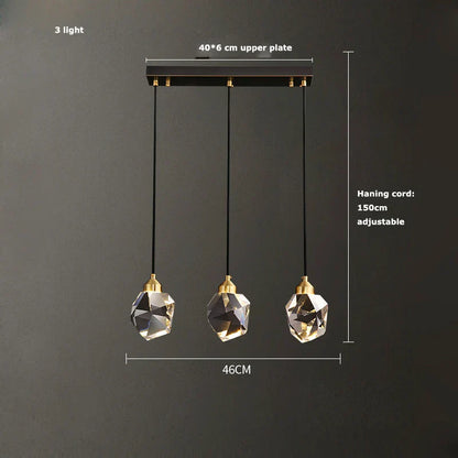 DecorBites™ Crystal Copper Chandelier Lighting for Dinning Room