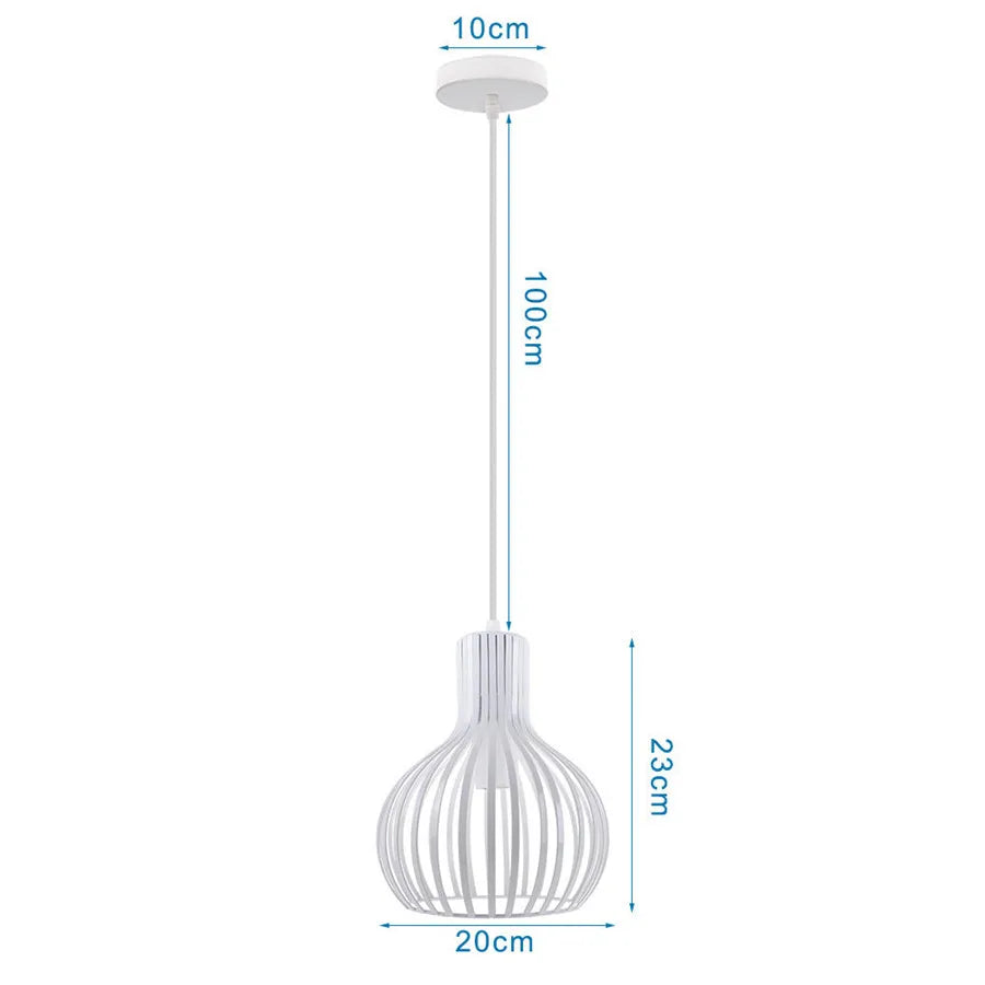 Decorbites™ Industrielles Vintage Weißes Schmiedeeisernes Käfig-Pendant-Licht für Wohnzimmer Schlafzimmer Esszimmer Loft