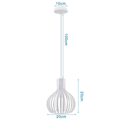 Decorbites™ Industrielles Vintage Weißes Schmiedeeisernes Käfig-Pendant-Licht für Wohnzimmer Schlafzimmer Esszimmer Loft