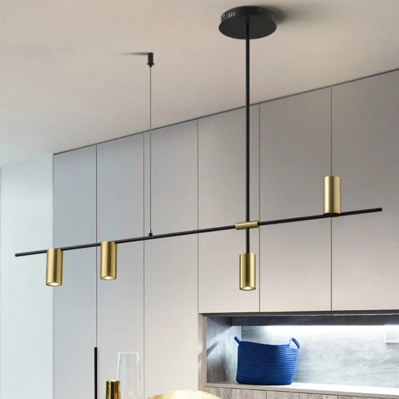 DecorBites™ Designer Black Long Chandelier Lights for Modern Minimalist Dining Room