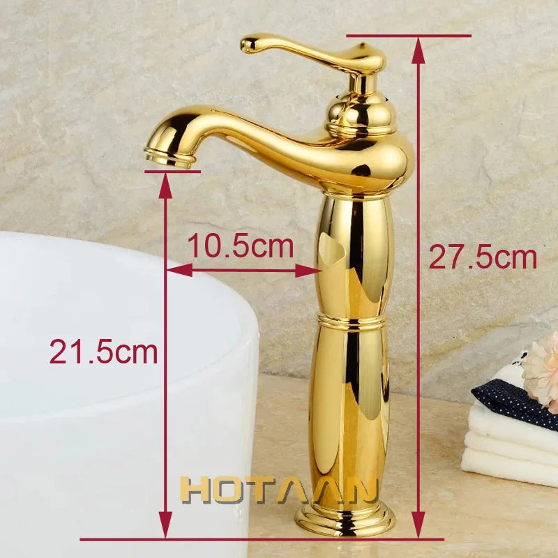 Gold Tall Basin Faucet