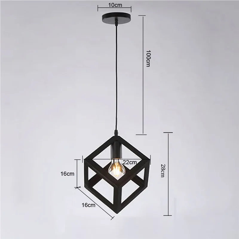 Black Retro Cage Pendant Light