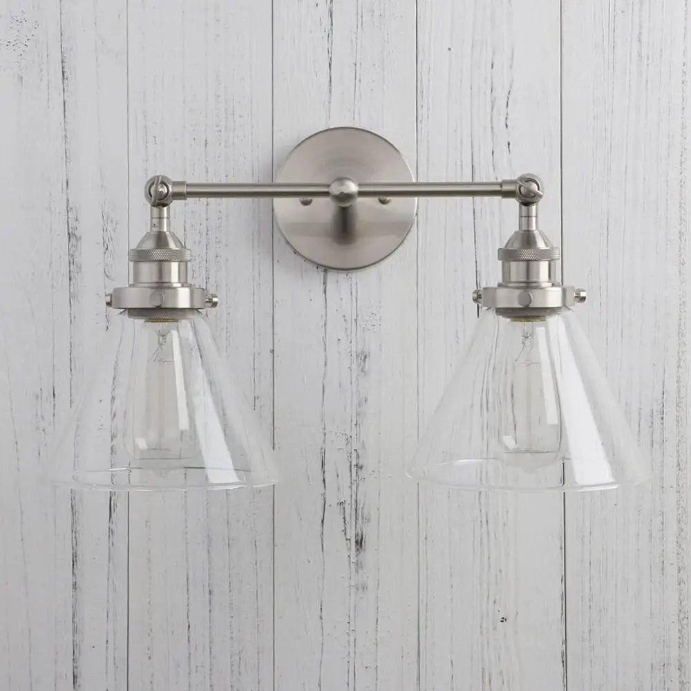 Decorbites™ Trichter-Glas-Metall-Wandleuchte mit Doppellampenkopf Wandarmatur