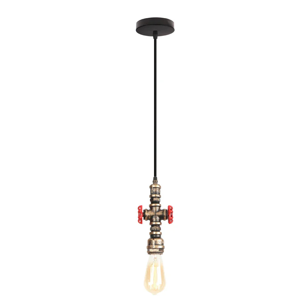 Copper Water Pipe Pendant Light