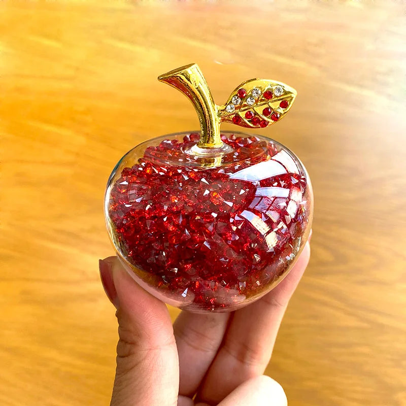 Crystal Apple Paperweight Decor