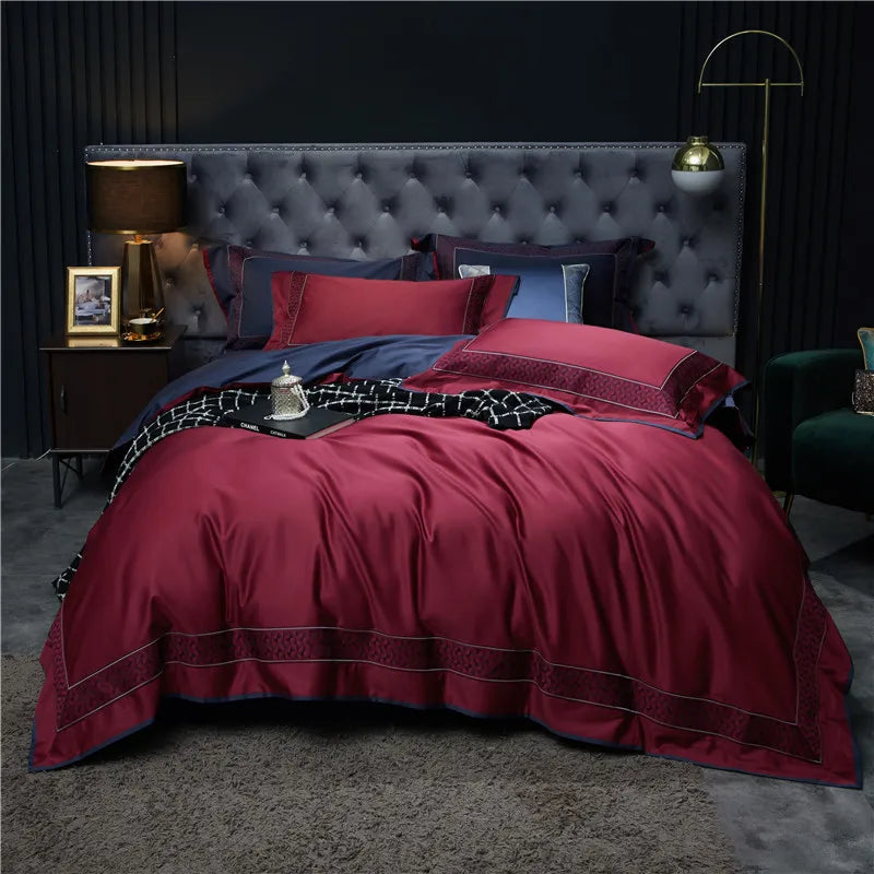 DecorBites™ Luxe Egyptian Cotton Bedding Set: Duvet Cover, Bed Sheet, 2 Pillow Sham