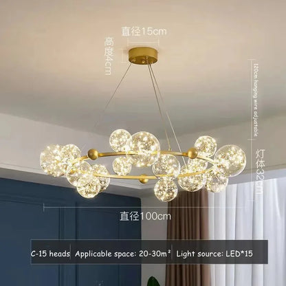Decorbites™ Glas-Blase-LED-Kronleuchter: Nordisches Kunststern-Helles Innenbeleuchtung für Romantische Atmosphäre