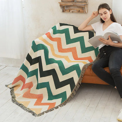DecorBites™ Knitted Nordic Plaid Blanket - Cozy Home Decor and Sofa Cover