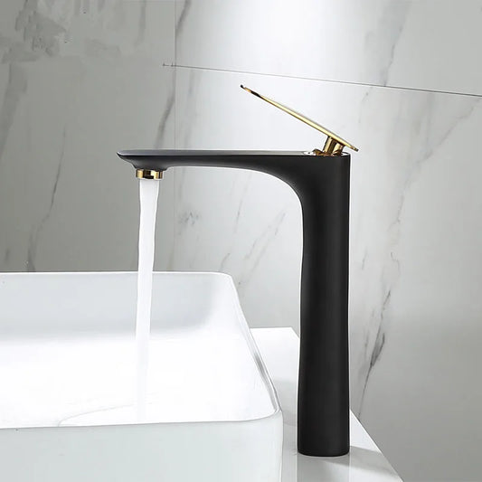 Decorbites™ Schwarz & Gold Waschbeckenarmatur | Badezimmer-Waschbeckenhahn Heiß-Kalt-Mischbatterie