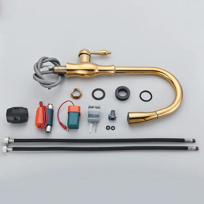 Decorbites™ Gold Sensor-Küchenarmatur mit Ausziehbarer Brause, Berührungssteuerung, Mischbatterie, Spülbeckenarmatur