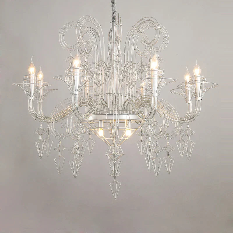 Decorbites™ Barock-Schwarz-Weiß-Eisen-Designer-LED-Kronleuchter für das Foyer