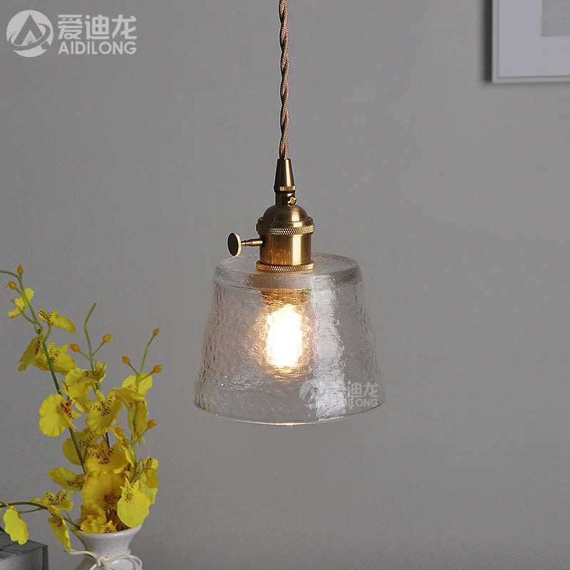 Decorbites™ Grüne Glas-LED-Hängeleuchte - Japanischer Stil Nordisch Kupfer Hängelampe