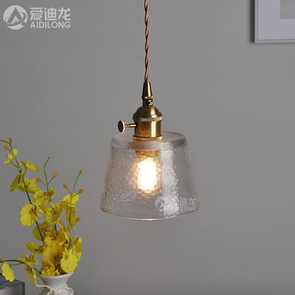 Decorbites™ Grüne Glas-LED-Hängeleuchte - Japanischer Stil Nordisch Kupfer Hängelampe
