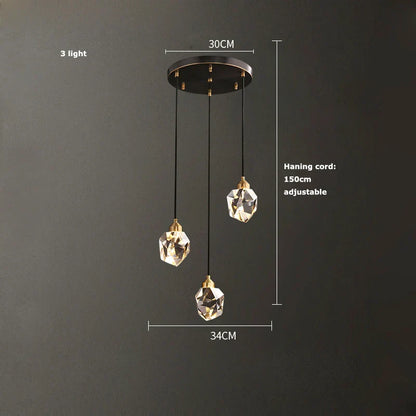 DecorBites™ Crystal Copper Black LED Chandelier for Dinning Room