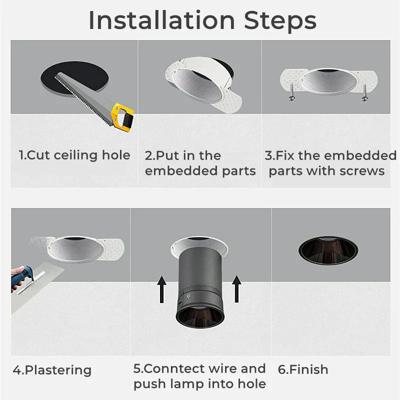 DecorBites™ Adjustable Recessed LED Ceiling Downlight for GU10/MR16/MR11 Bulbs