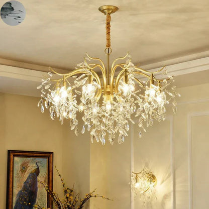 DecorBites™ Crystal LED Chandelier: Luxury Indoor Lighting for Home, Kitchen, Living Room