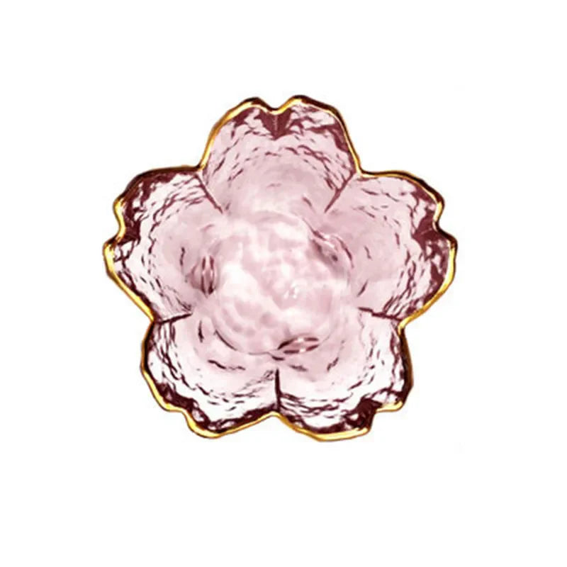 Decorbites™ Japanisch gestaltete Glasplatten mit goldenem Rand - Set aus 3 | Mini-Würz- oder Dessertschälchen