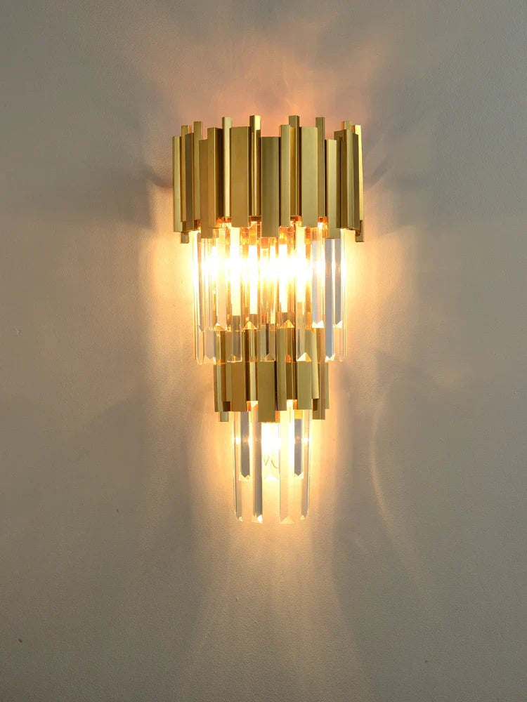Decorbites™ Kristall Goldene LED Wandleuchte Edelstahl Postmodern Art Deco Wandlampe