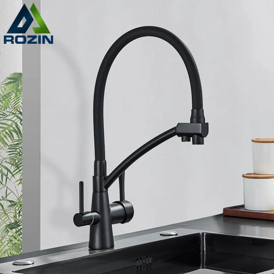 Decorbites™ Schwarz 2-in-1 Ausziehbarer Küchenarmatur mit gefiltertem Wasser