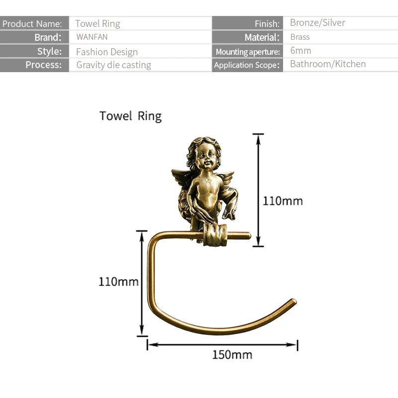 Gold Brass Towel Ring