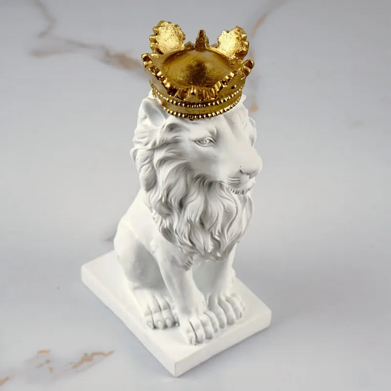 Golden Crown Lion Statue
