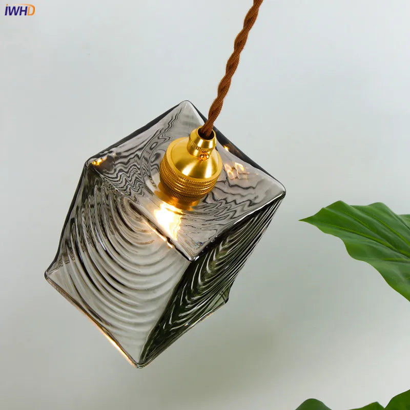 Decorbites™ Japanische Glasanhängerleuchten: Industrieller Vintage-Stil für Schlafzimmer, Wohnzimmer, Kupfer-Dekor