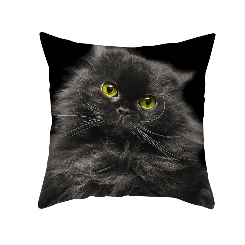 Decorbites™ Schwarze Katze Kissenbezüge - Süße Katzenliebhaber Kissenhülle