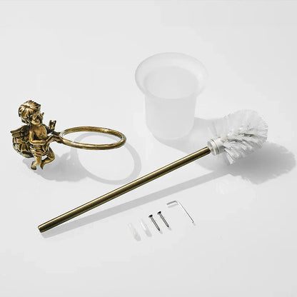 Decorbites™ Klassisches Engel-Messing-Toilettenbürsten- und Halter-Set für das Badezimmer
