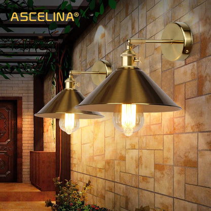 Decorbites™ Kupfer Vintage Wandlampe Schlafzimmer E27 Wandapplikation Gold Wohnzimmer Wandlicht