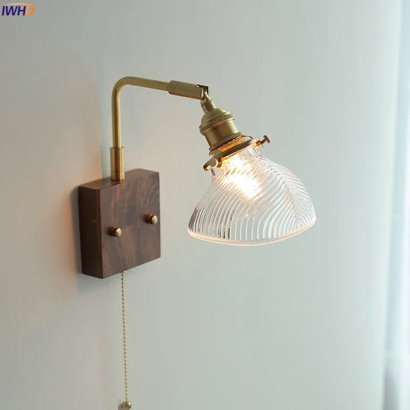 Decorbites™ Klares Glas LED Wandlampen mit Zugschalter, drehbares modernes nordisches Wandlicht