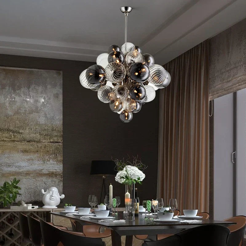 Decorbites™ Glasgloben-LED-Kronleuchter: Nordischer Luxus-Metall-Hängeleuchter für das Wohnzimmer