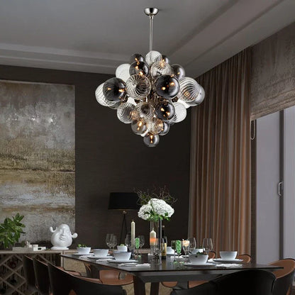 Decorbites™ Glasgloben-LED-Kronleuchter: Nordischer Luxus-Metall-Hängeleuchter für das Wohnzimmer