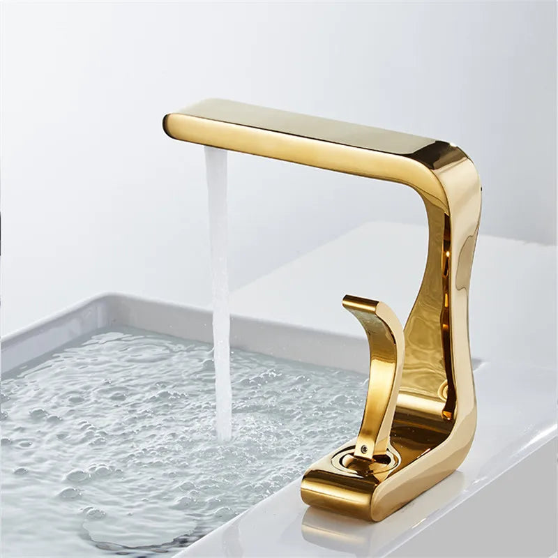Gold White Brass Faucet