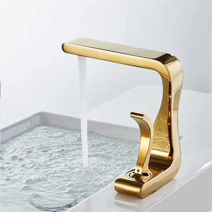 Decorbites™ Gold Beckenarmatur: Moderne Messing-Badmischtap für Warm-/Kaltwasser