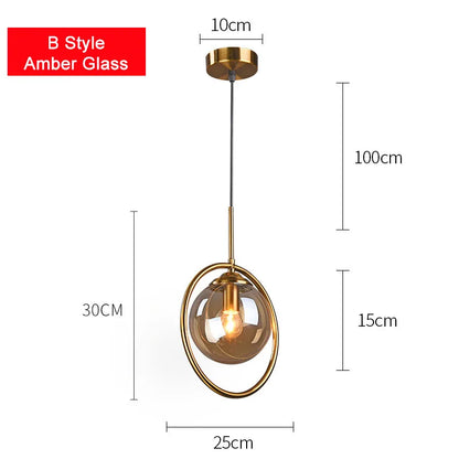 DecorBites™ Glass Ball Pendant Lamps: Modern Lighting for Bar, Restaurant, Bedroom