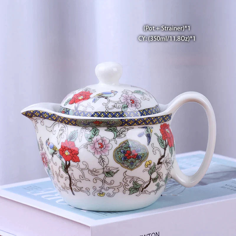 Decorbites™ Drachen-Teekanne-Teeset, Porzellan-Kung-Fu-Teegerät für Pu-Erh-Oolong-Zeremonie
