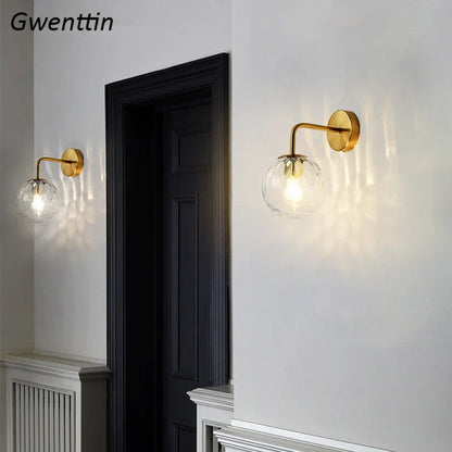 Decorbites™ Gold-Glas-Kugellampen Wandlampe | Nordische Spiegel-Wandleuchte Innenbeleuchtung