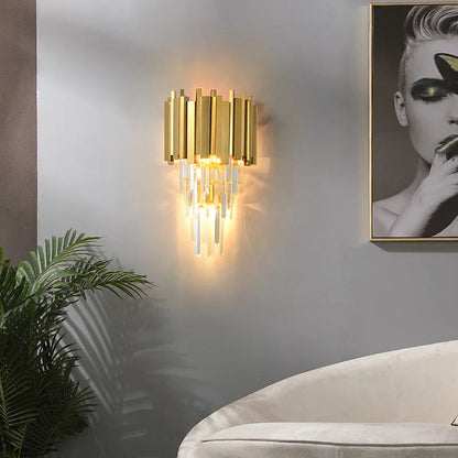 Decorbites™ Kristall Goldene LED Wandleuchte Edelstahl Postmodern Art Deco Wandlampe