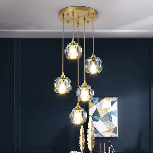 Decorbites™ Diamantkristall-Kupfer-LED-Hängeleuchter für stilvolle Innenbeleuchtung.